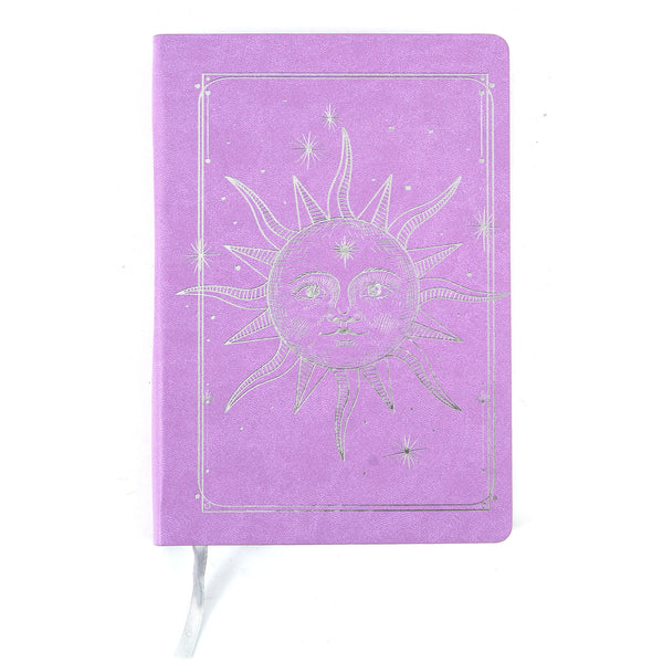 160Sht/320 Pge Pu Journal Deboss W/Hot Stamp/Gilded Edge, 8.25"X 5.625", Silver Sun