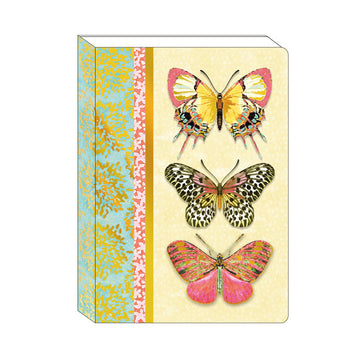 160Sht Book Bound Textured Paper Journal W/Hot Stamp, Butterflies, 7"X10"