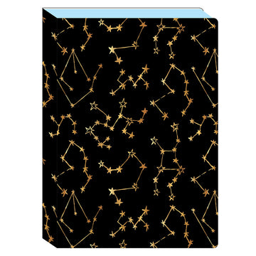 140Sht Bookbound Textured Paper Journal W/Hot Stamp, Constellation, 7"X10"