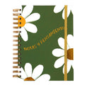 160Sht/320Pg Spanish Daisies On Green, Hot Stamp Chunky Spiral Journal, 8.5"X6.25"