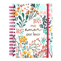 160Sht/320Pg Spanish Floral More Love, Hot Stamp Chunky Spiral Journal, 8.5"X6.25"