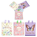 3Pk Large Daisies & Butterflies Hot Stamp Gift Bags, 3 Designs