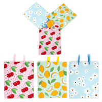 3Pk Large Lemon/Cherry/Daisy Hot Stamp Gift Bags, 3 Designs