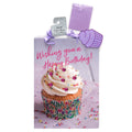 Extra Large Birthday Cupcake Sparkle Gems Gift Bag, With Tissue