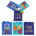 3Pk Large Birthday For All Hot Stamp Gift Bags, 3 Designs