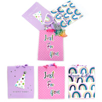 3Pk Large Birthday Pastel Party Hot Stamp Gift Bags, 3 Designs