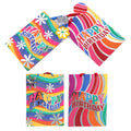 2Pk Extra Large Birthday Waves Hot Stamp Gift Bags