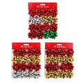 16Ct 2.5" Christmas Solid Color Metallic Bows, 3 Assortments