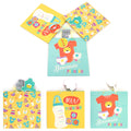 3Pk Square Square Baby Combo Espanol Glitter Gift Bags, 3 Designs