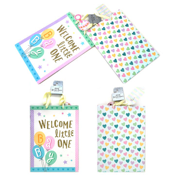 2Pk Extra Large Baby So Happy Glitter Bags, 2 Assorted Designs