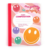 130 Sheet Composition Notebook, Alright Smileys, 9.75 X 7.5"