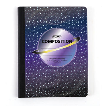 130 Sheet Composition Notebook, Planet, 9.75 X 7.5"