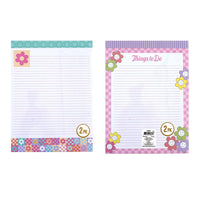 2Pk 80 Sheet Daisy Checker Legal Pads 11.5"L X 8.5"W, 2 Designs