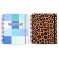 120Sht/240Pge Megaspiral Hard Cvr H/Stamp Notebook, Madras/Leopard 11.25"X9.25", 2 Designs