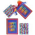 2Pk E/L Birthday Platinum Elite Hot Stamp Party Dots/Colorblock Gift Bags W Paper Eyeglasses