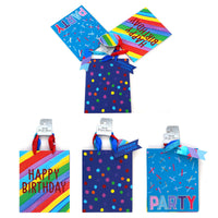 3Pk Large Birthday Stripe-Dots-Confetti Party Hot Stamp Premium Plus Bag, 3 Designs