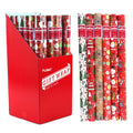 40.9 Sqft Christmas Seasons Greetings Premium Gift Wrap, 30"X196", 2" Core, 8 Designs