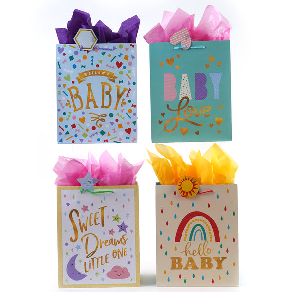 Unique Industries Assorted Colors Baby Shower Gift Bags - Walmart.com