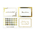 8 Invitation Cards W/Hot Stamping + Envelopes, 8 Designs