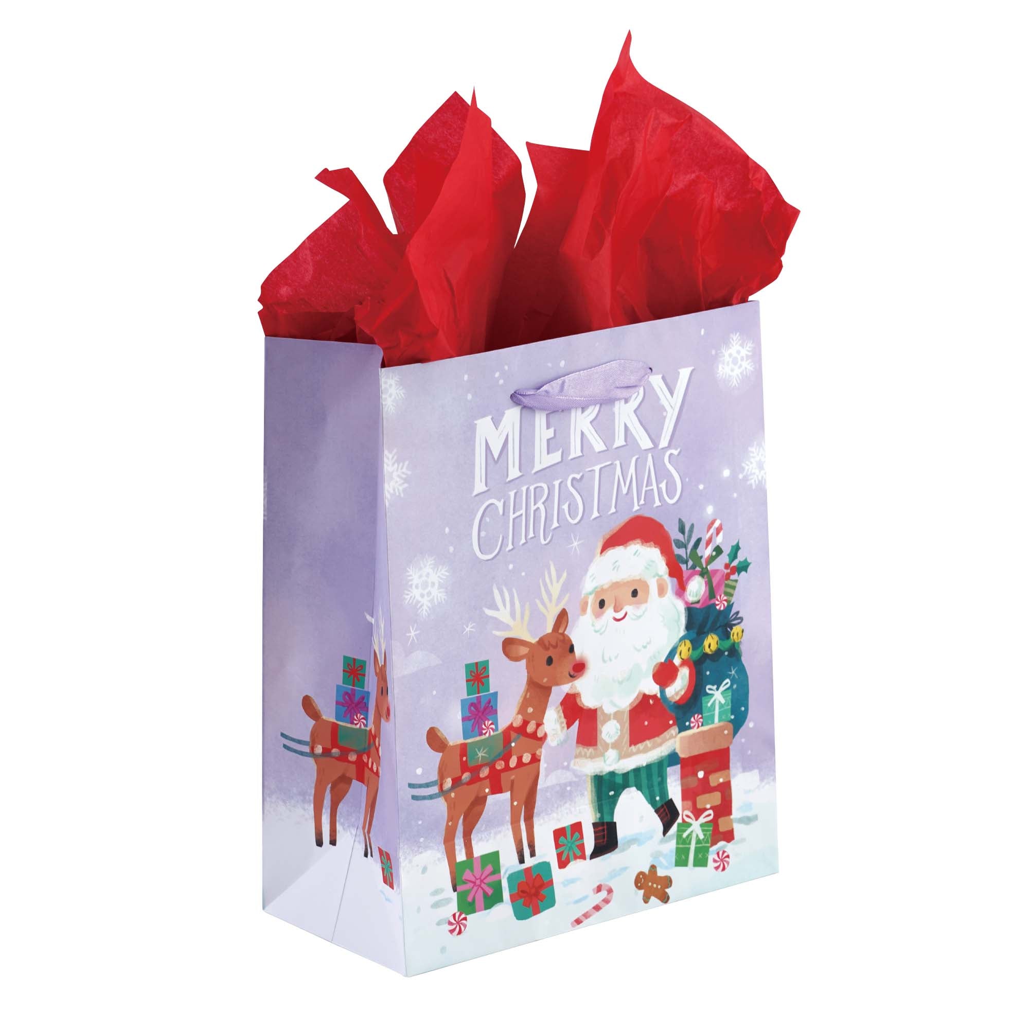 10pcs 21cm Large Christmas Gift Bags Kraft Paper Bag for Christmas Snack  Clothing Present Box Packaging Bag Xmas Gift Bag 2023