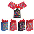 3Pk Large Santa'S Typography Printed Bag, 4 Designs