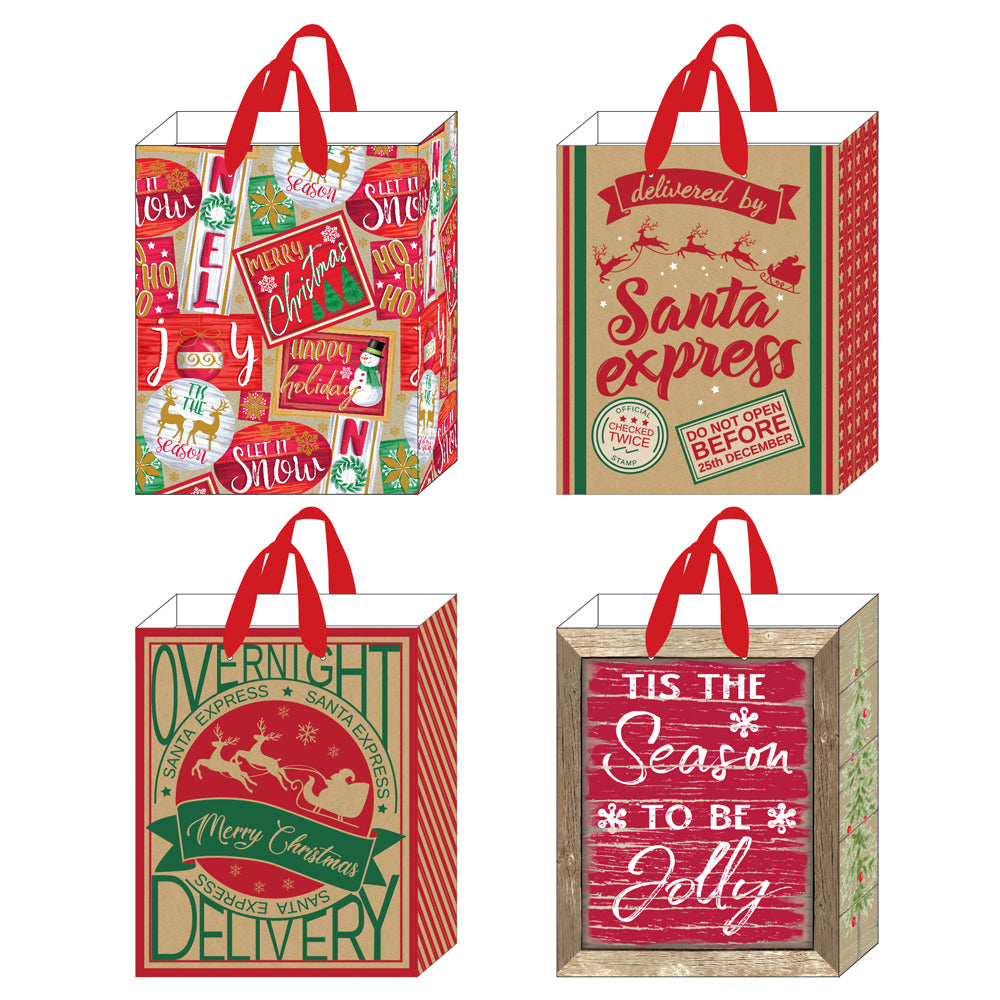 Wholesale Christmas Gift Bags in All Sizes - large, extra large