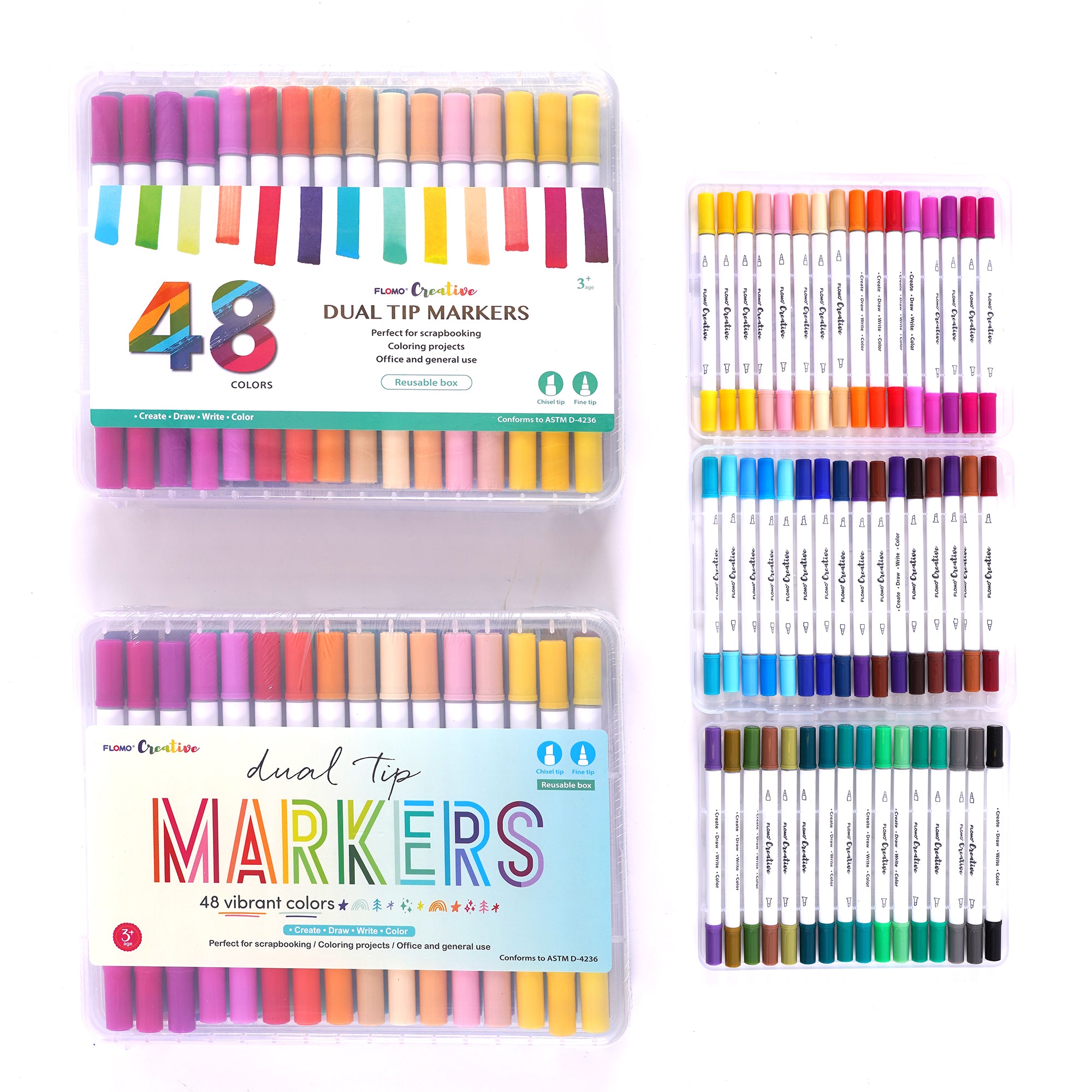 Ohuhu Colouring Pens 48 Pastel Colours Permanent Marker Pens Dual