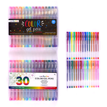Glitter Glue Gel Pens for Kids, Bulk Set, 12 Rainbow Swirl Colors (72 Pack)