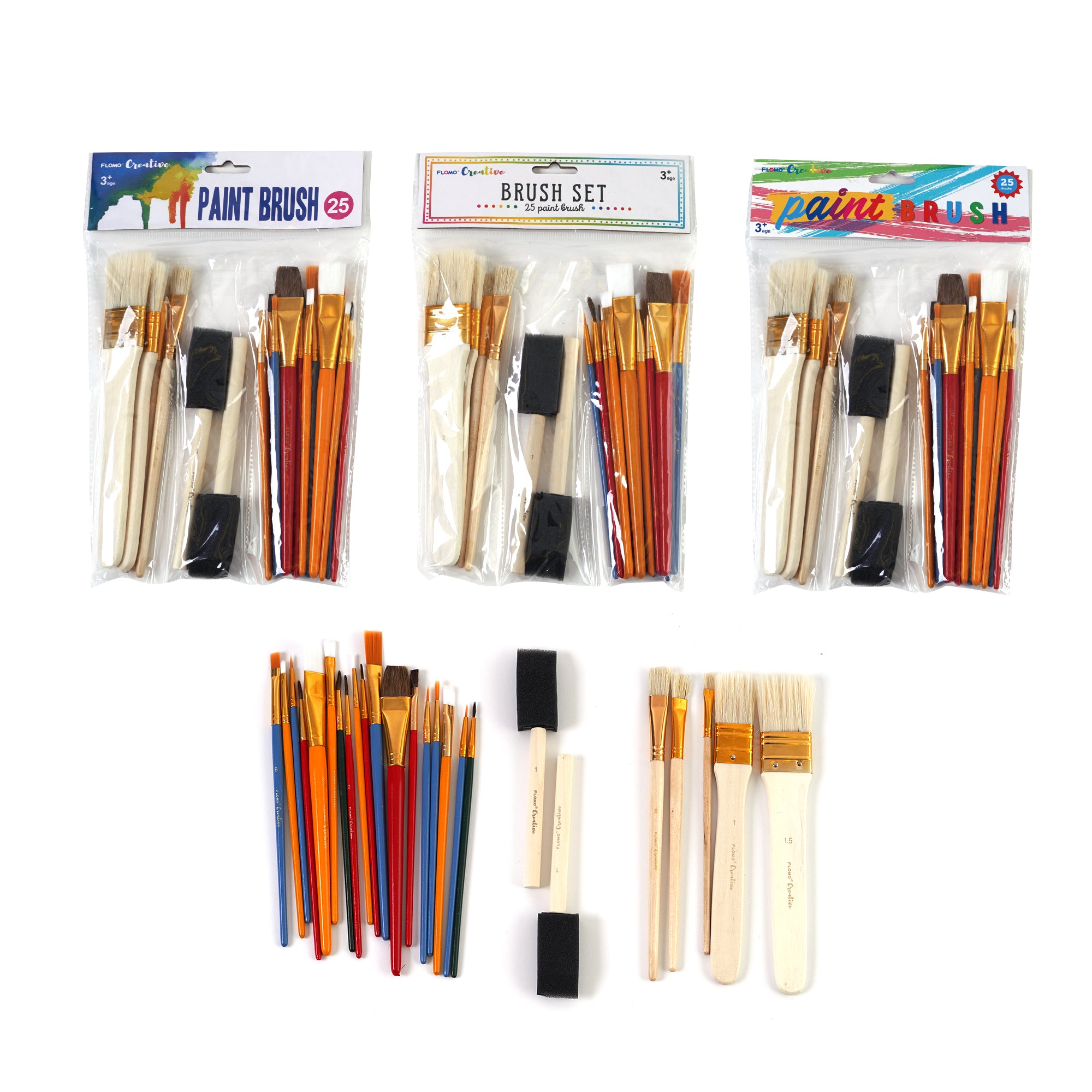 15 ASSORTED PLASTIC PAINT BRUSHES FOR KIDS CHILDREN ART AND CRAFT colorful
