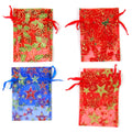 2Pcs Organza Pouch With Glitter Print, 4 Assortments