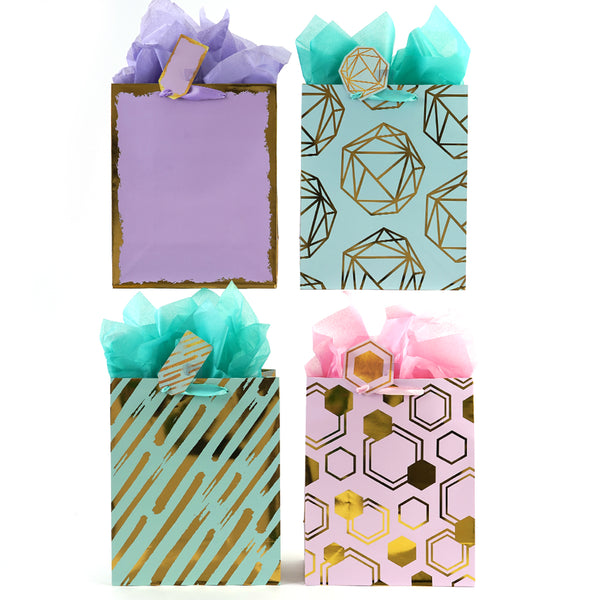 Large Pastel Geometric Hot Stamp Bag, 4 Designs