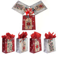 3Pk Large Farmhouse Snowflakes Hot Stamp Bag, 4 Designs