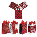 3Pk Large Plaids For Christmas Hot Stamp Bag, 4 Designs