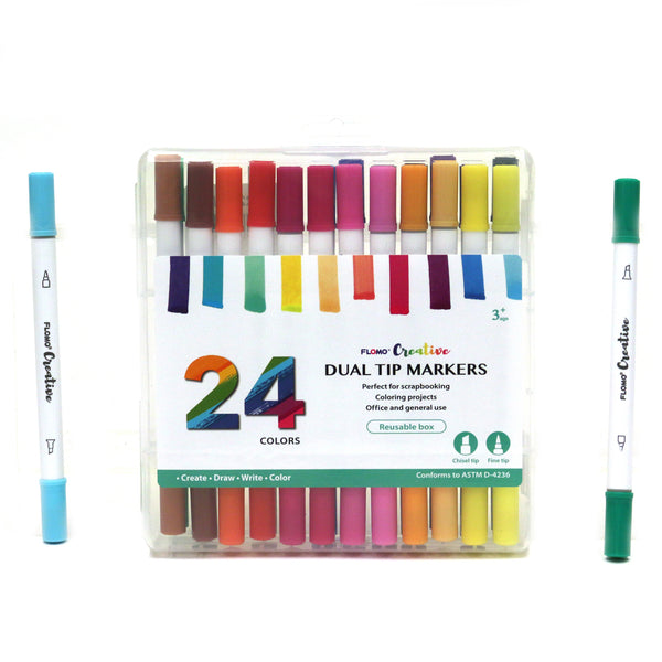 24 Dual Tipped Coloring Markers – Spring and Prince
