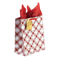 Large Plaid Joy Christmas Glitter/Hot Stamp Bag, 4 Designs