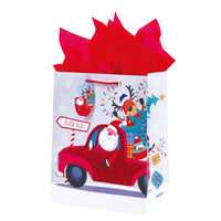 Christmas-Large Santa'S Ride Glitter Bag, 4 Designs