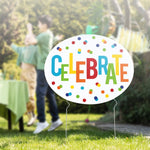 Happy Birthday Celebrate Dots Yard Sign 12" X 15"