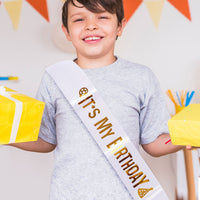 62.5X3.75" Sash It'S My Birthday - Gold Hot Stamp