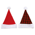 17" Christmas Buffalo Plaid & Red Christmas Hat, 2 Designs