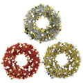 Christmas-18" Tinsel Wreath With Die Cut Circles, 3 Colors