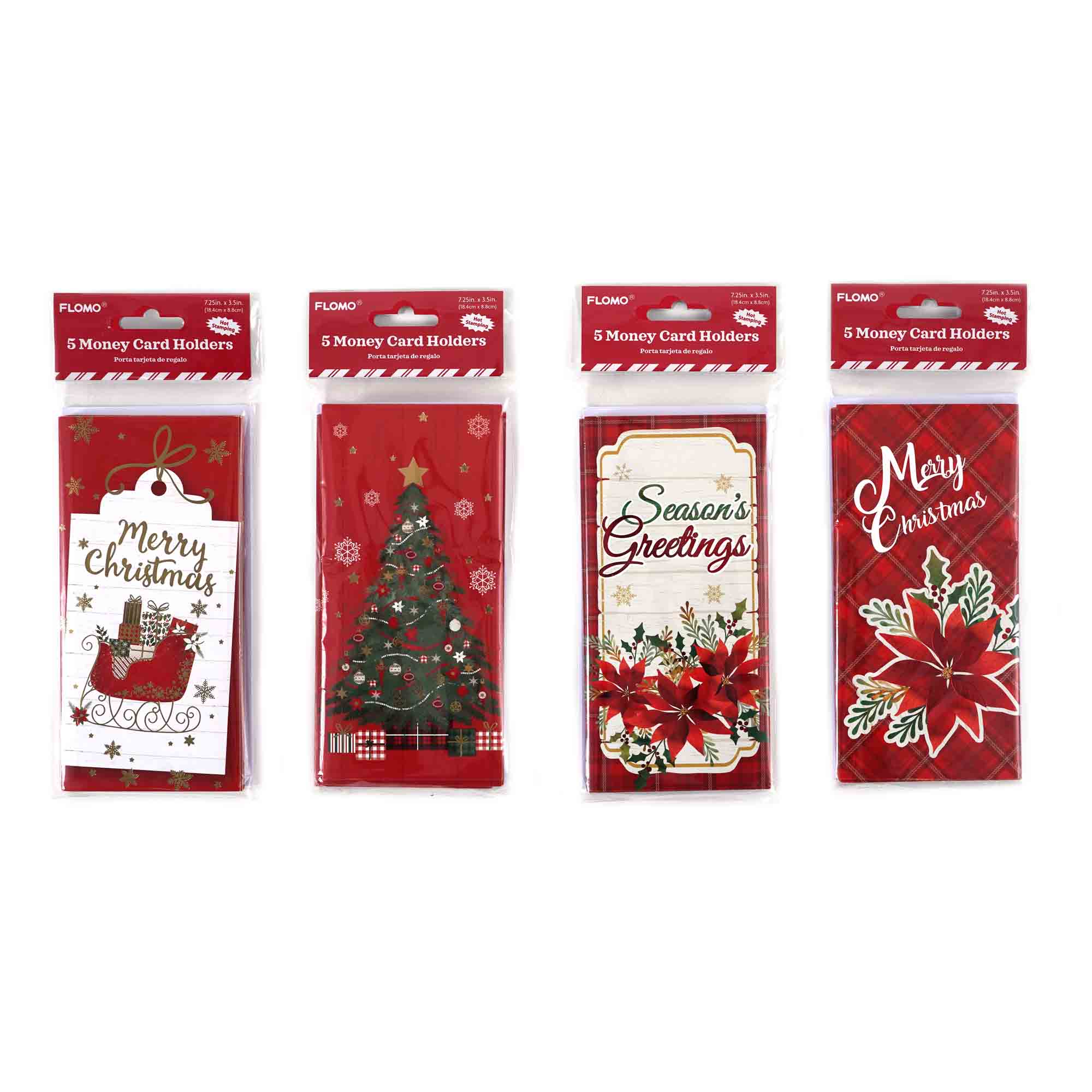 9Ct Christmas Money Card And Gift Card Holders W/ Hot Stamping & W/  Envelope, 2 Assortments